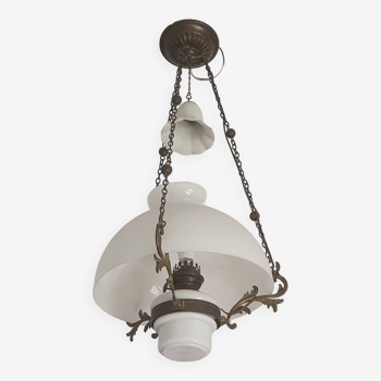 OPALINE and COPPER chandelier