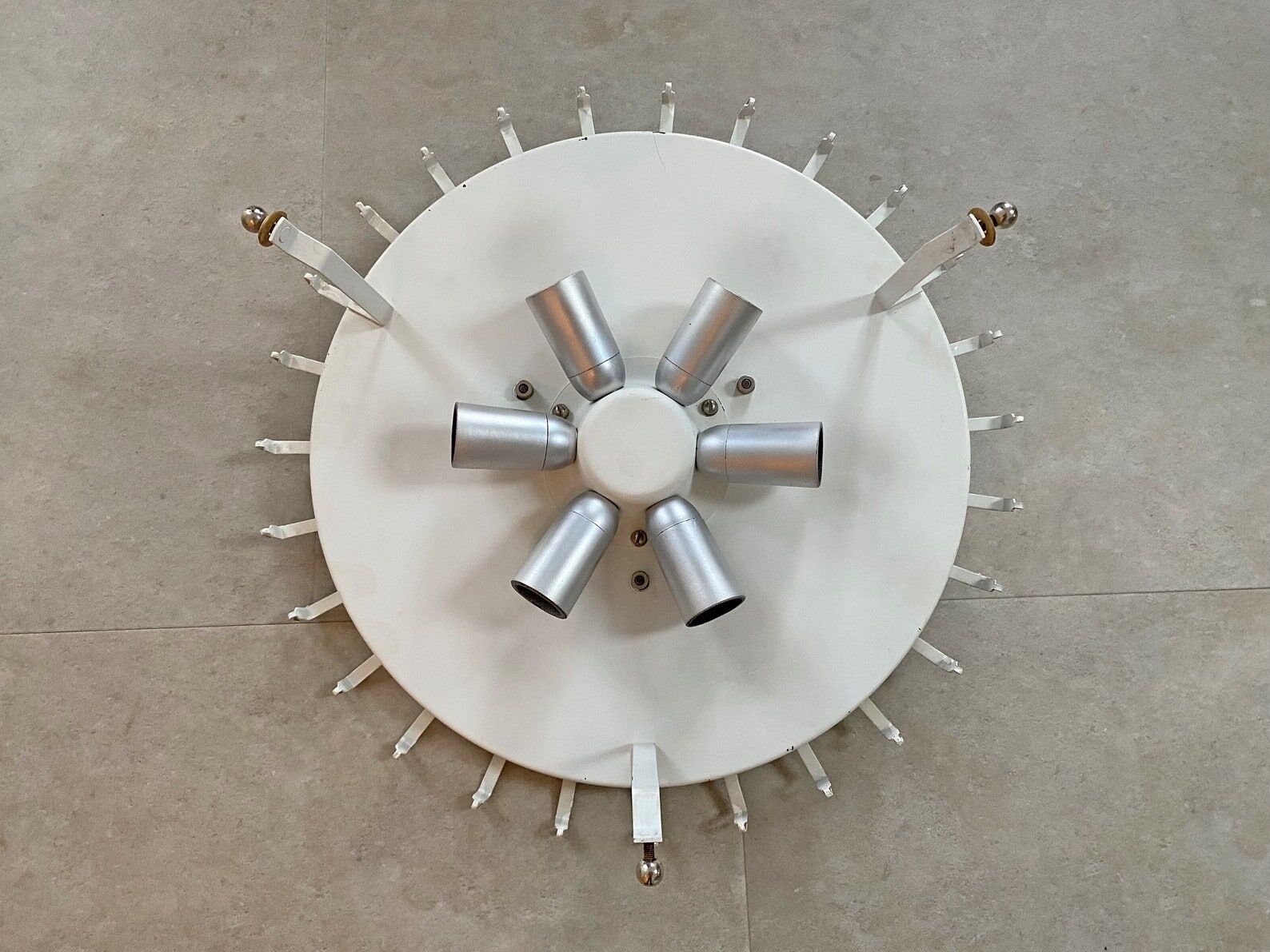 Vintage Round Tulip Wall Sconce made of Shiny gold colored aluminium  Produced by Cosack Leuchten  3