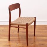 Chaise - Niels Otto Møller - modèle 75 - Corde danoise refaite - Restaurée