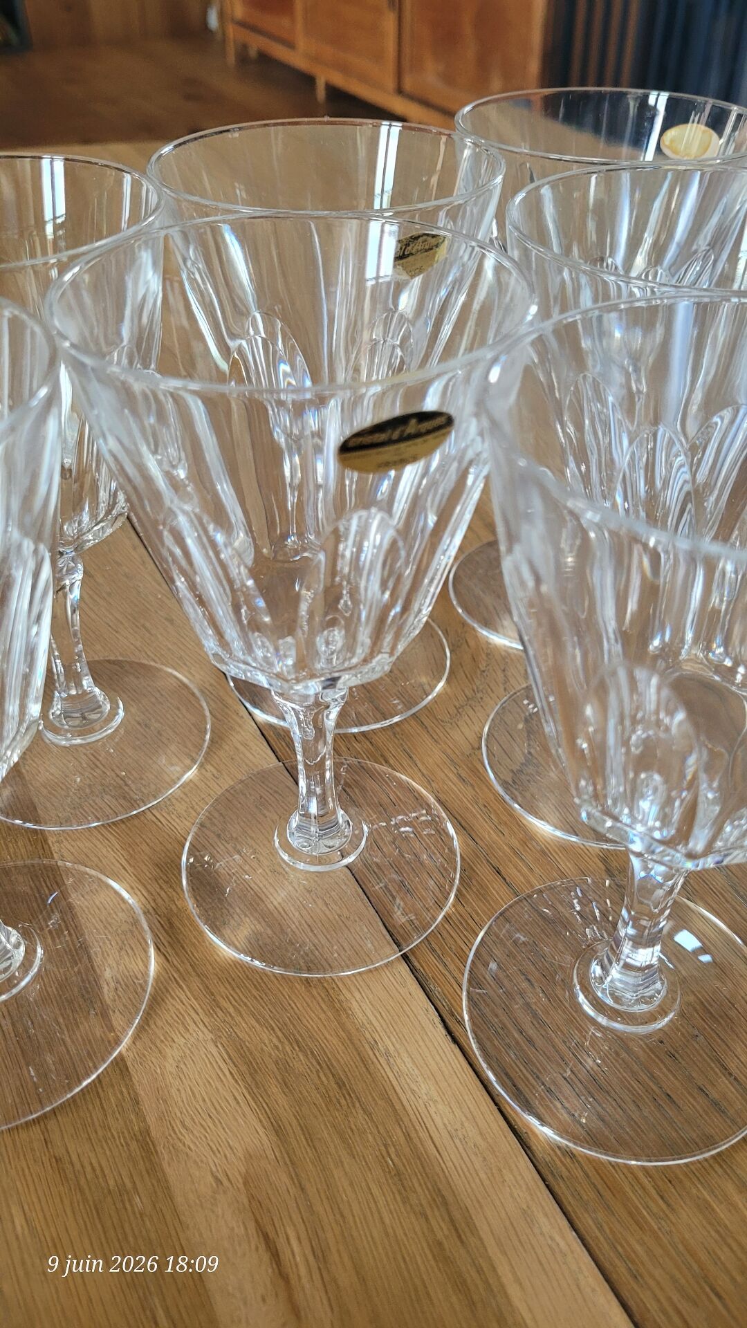 8 crystal stem glasses from Arcques