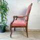Louis Philippe armchair in pink velvet