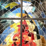 Vitrail d'art contemporain de gérard hermet 280x160cm - maison lorin à char