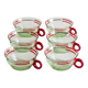 Set of six mouth-blown uranium glass cups, France, Mid-Century