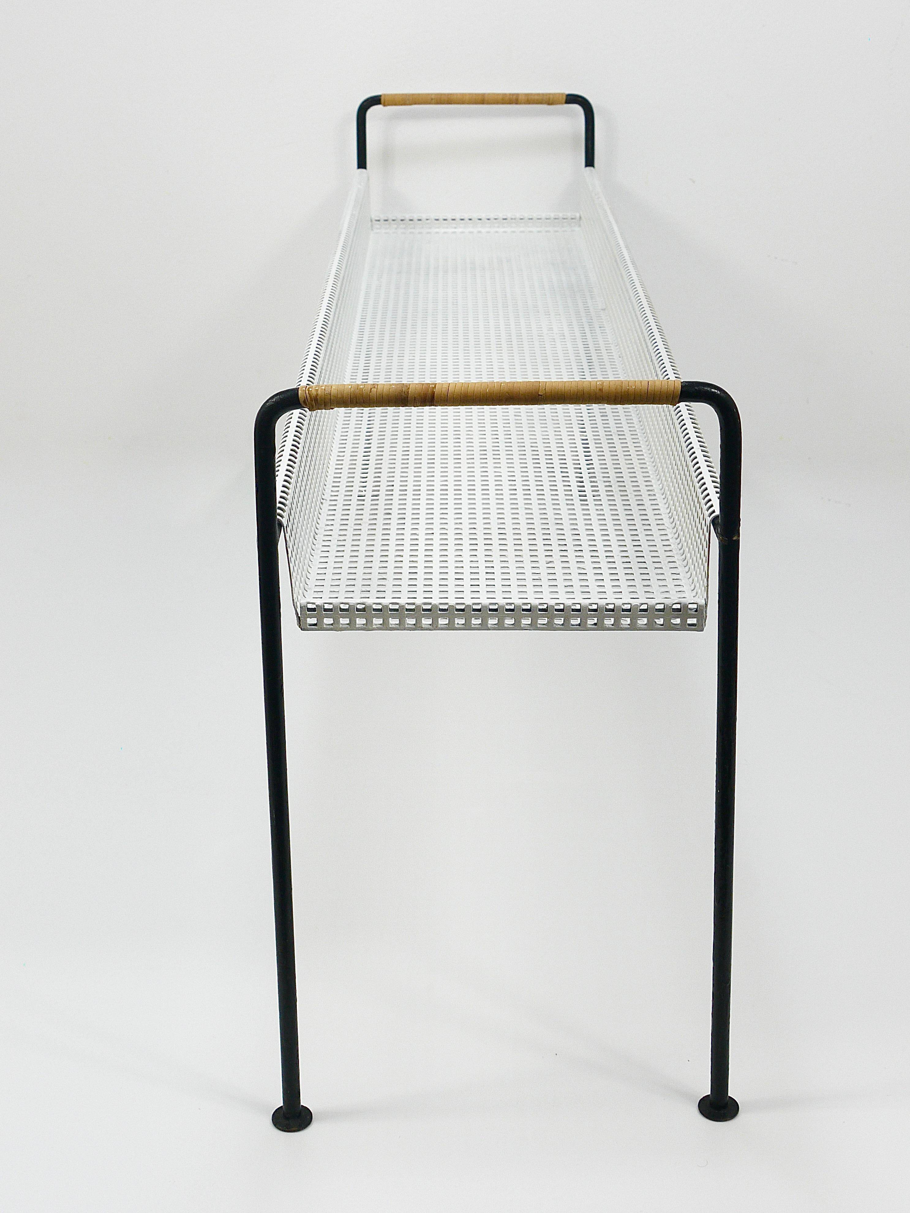 Carl Aubock Jardinière, table ou banc pour plantes, bac à fleurs, fer et osier