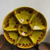 Oyster plates, set of six, earthenware, Gien