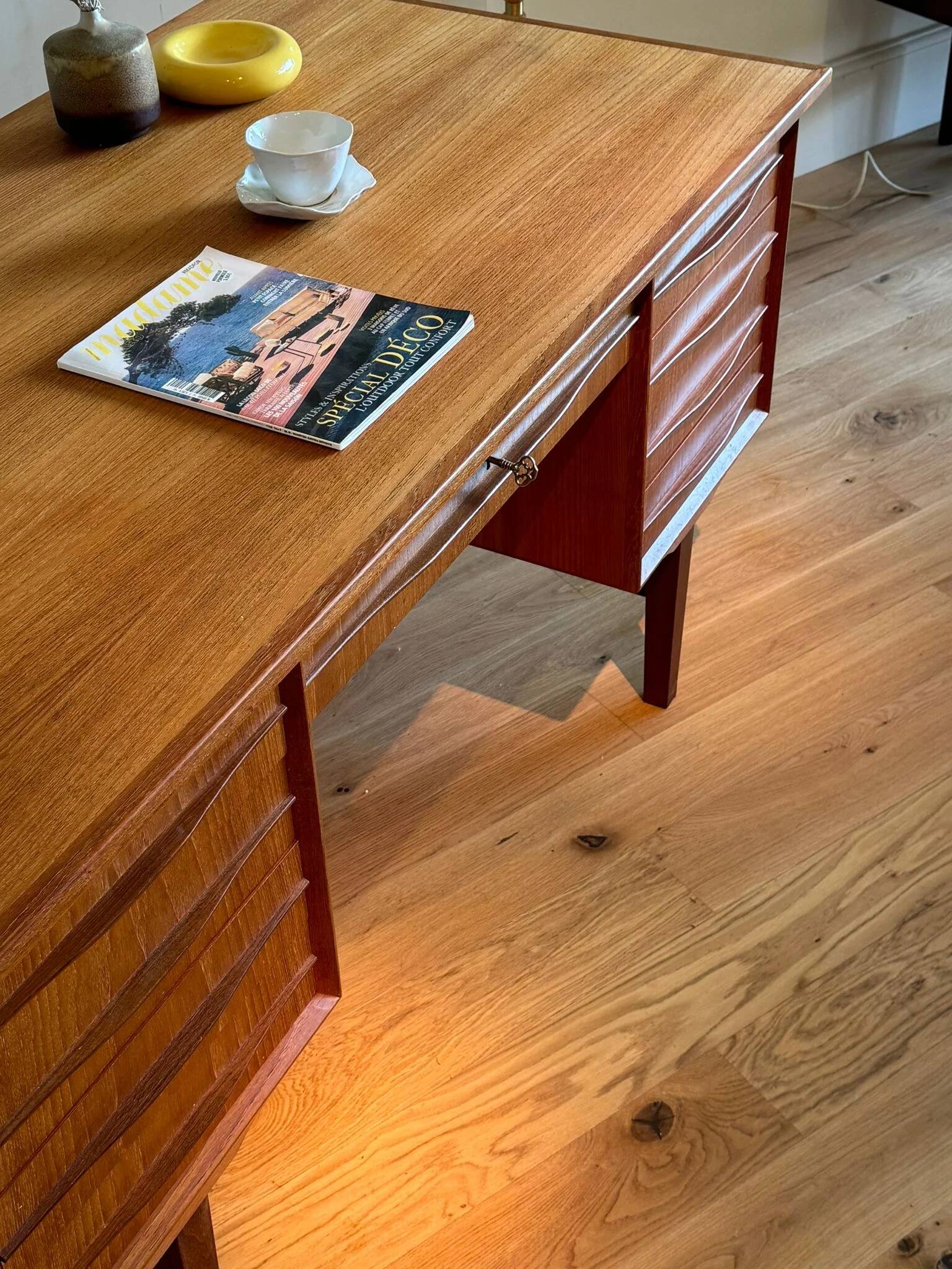 Vintage Scandinavian oak desk "Karl"
