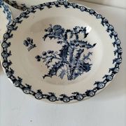 Trio of Gien soup plates – Chardon model in navy blue