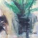 Huile sur bois portrait jeune femme 1948