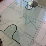 Curved glass dining table Fiam Italia