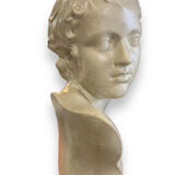 Bust of eros in glazed terracotta