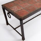 Brutalist Spanish Iron and Tile Coffee Table - circa 1920s