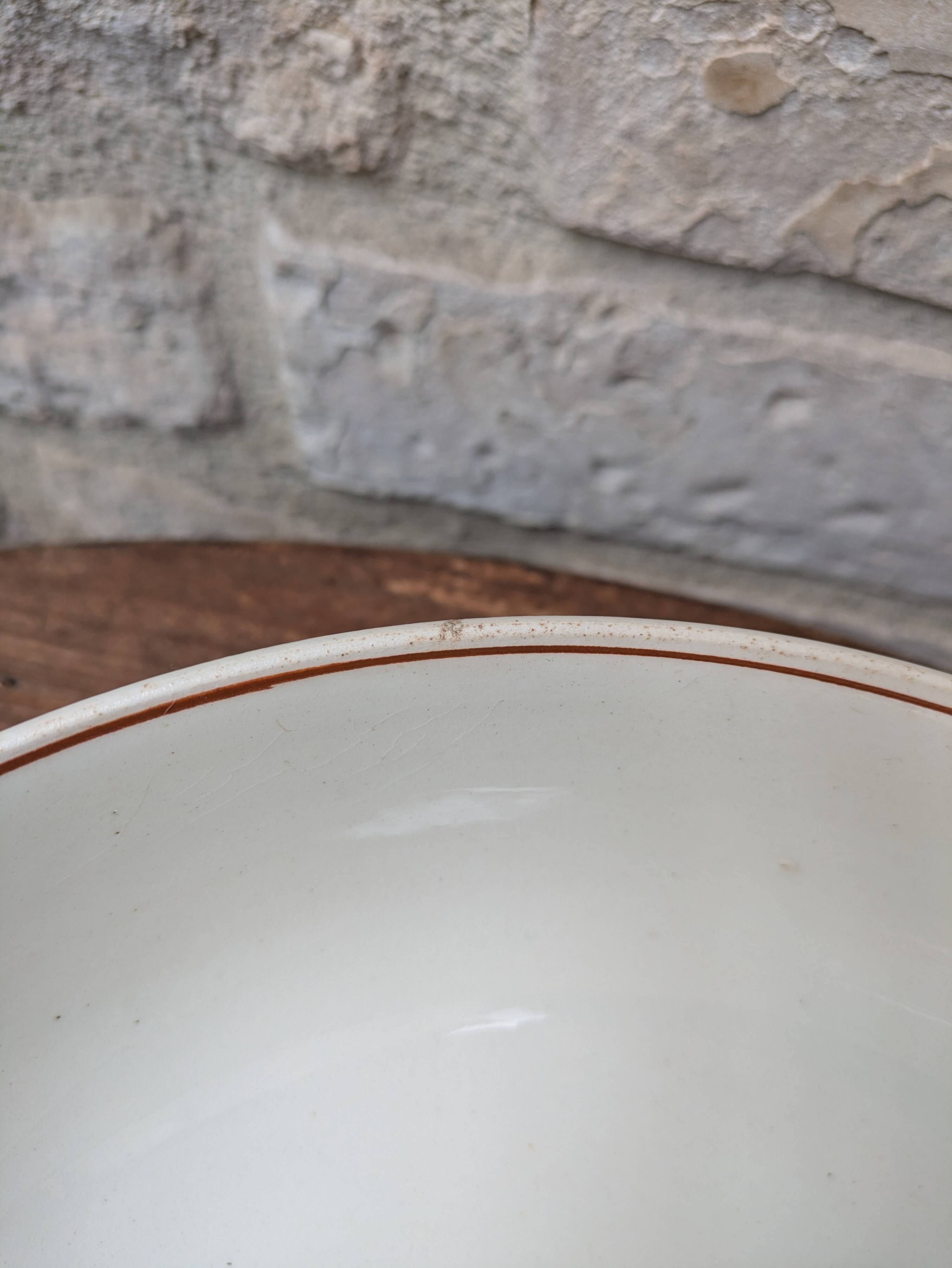 Vintage ironstone salad bowl Salins model Nénuphar 28cm
