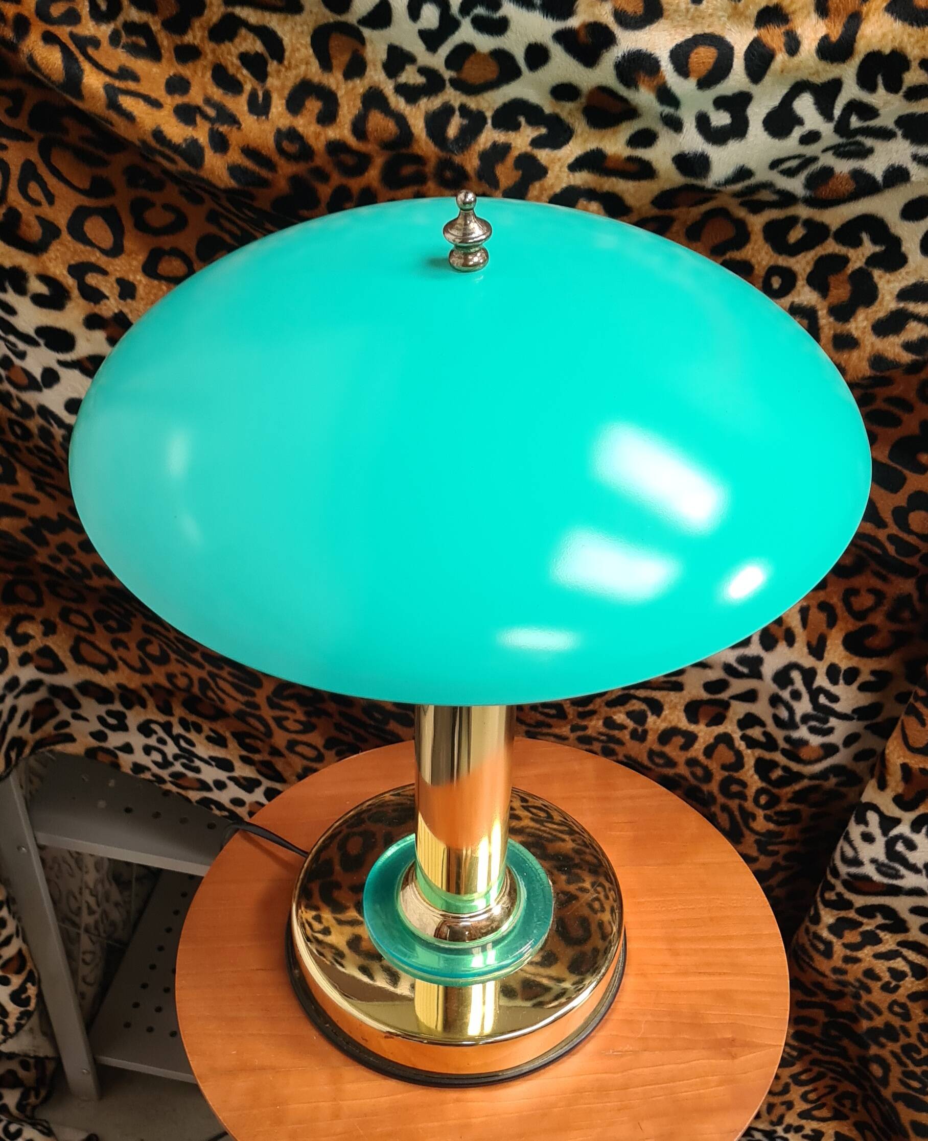 turquoise chrome gold lamp 1980, very beautiful 43x32 good general condition and normal wear