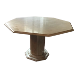 Octagonal travertine dining table