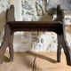 Small brutalist wooden bench