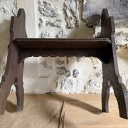 Small brutalist wooden bench