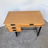 Modernist 50s oak metal desk