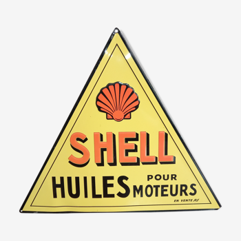 Plaque émaillée Shell huiles pour moteur