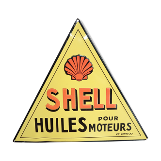 Plaque émaillée Shell huiles pour moteur