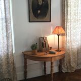 Antique half-moon wooden console