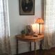 Console ancienne demi lune bois