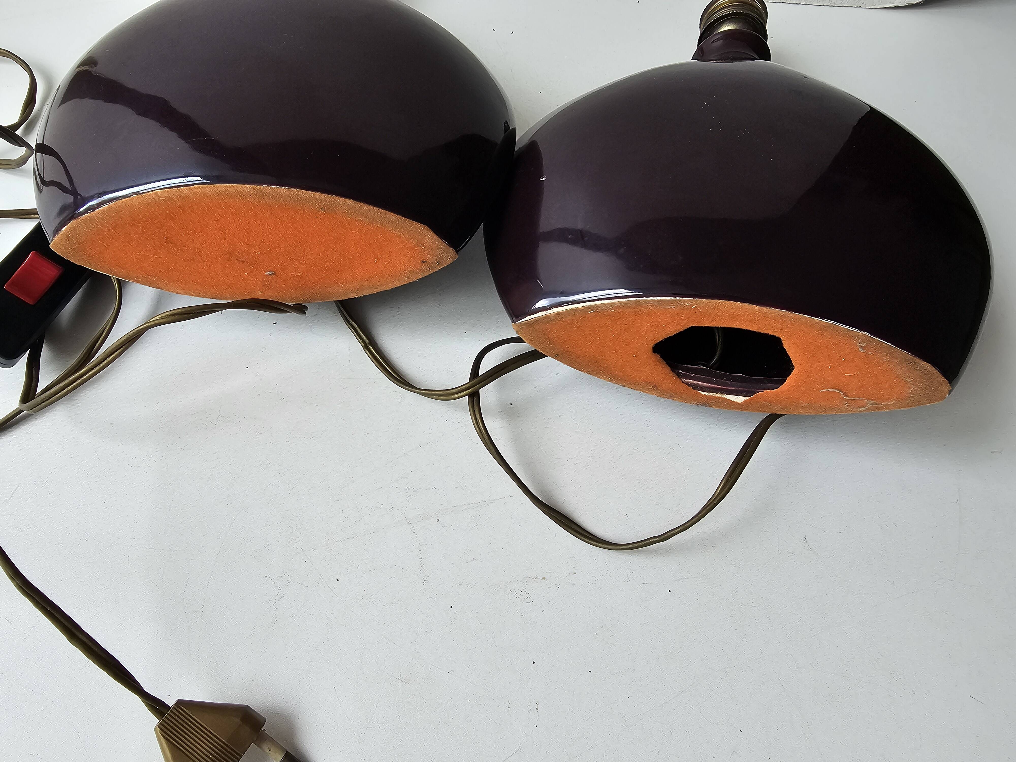 Set of 2 Mauve Ceramic Table Lamps
