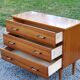 Vintage golden mahogany chest of drawers 3 drawers conical feet from the 60s