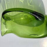Green water jug in blown glass