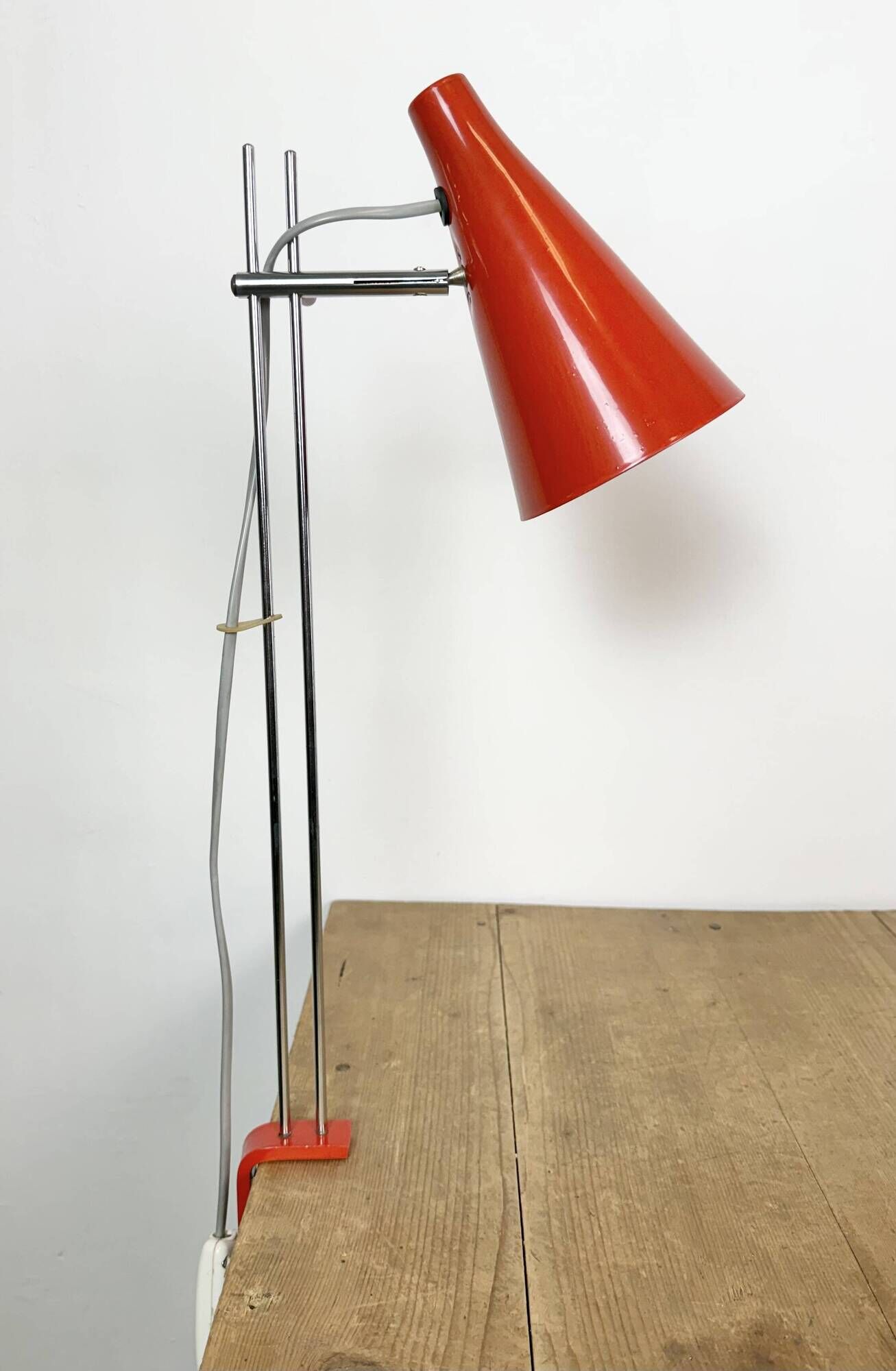 Vintage Red Table Lamp by Josef Hůrka for Lidokov, 1960s