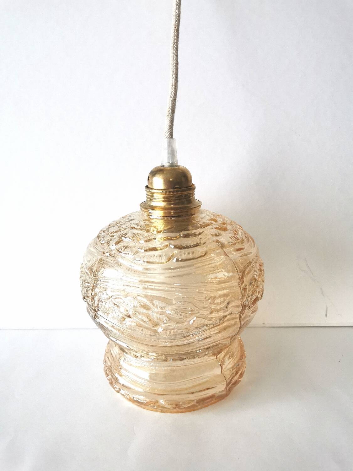 Vintage 60s portable lamp, linen cable.