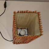 Lampe à poser en osier et lin
