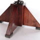 Sheepskin leather desk chair with wooden swivel base, 1970