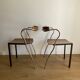 Pair of chairs design in wood and metal model "rio" by Pascal Mourgue
