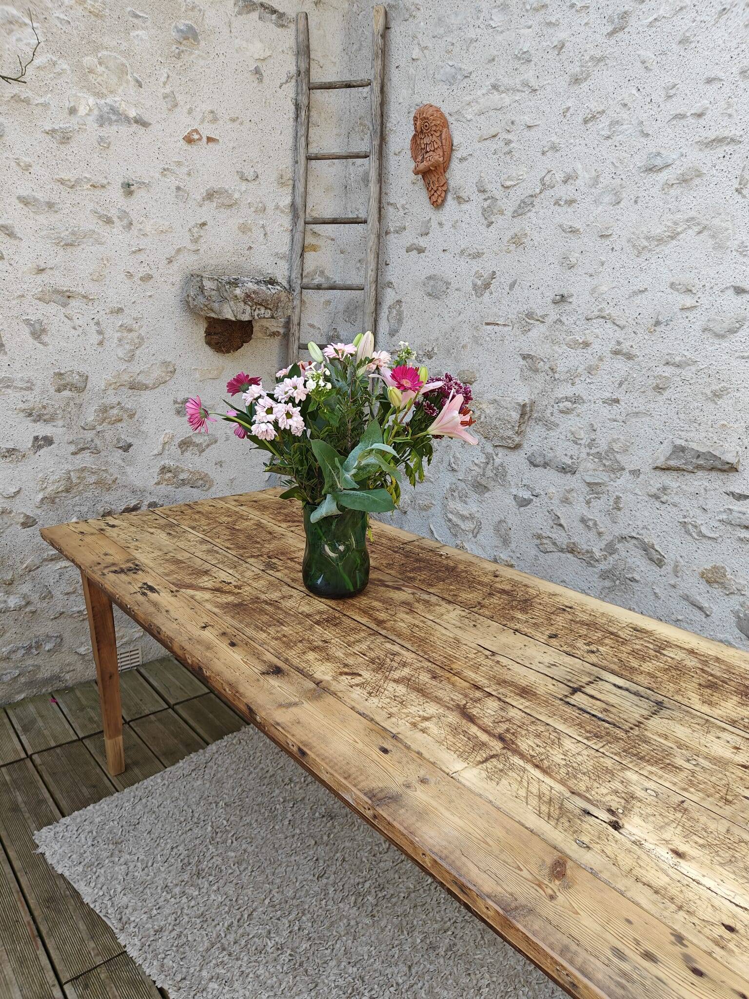 Restored old farmhouse table