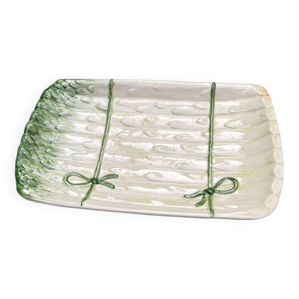 Plat à asperges en barbotine