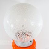 Lampe base en verre orange années 70