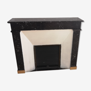 Black marble fireplace