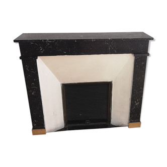 Black marble fireplace