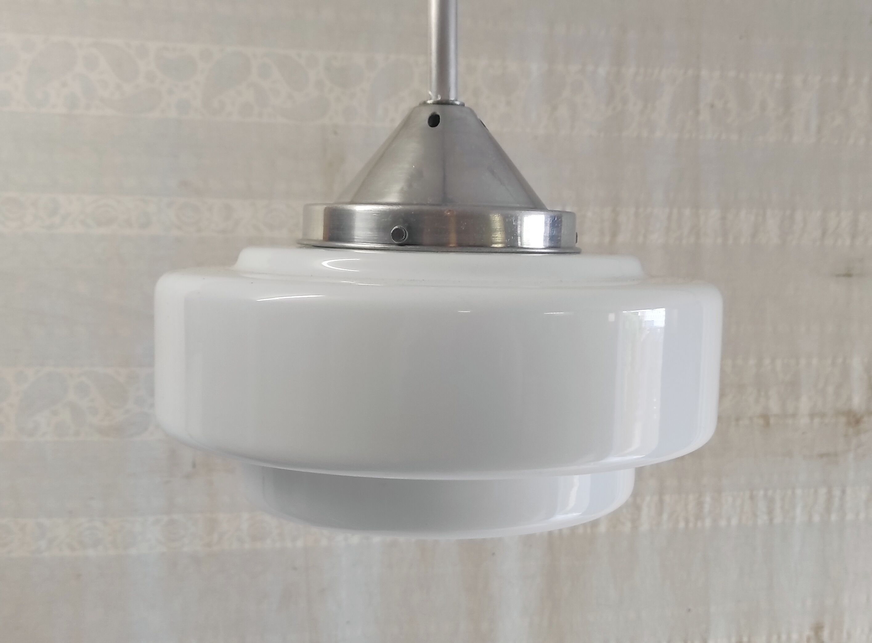 Art Deco opaline globe suspension XL - mid 20th century