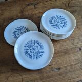 Service of 10 vintage dessert plates by Sovirel