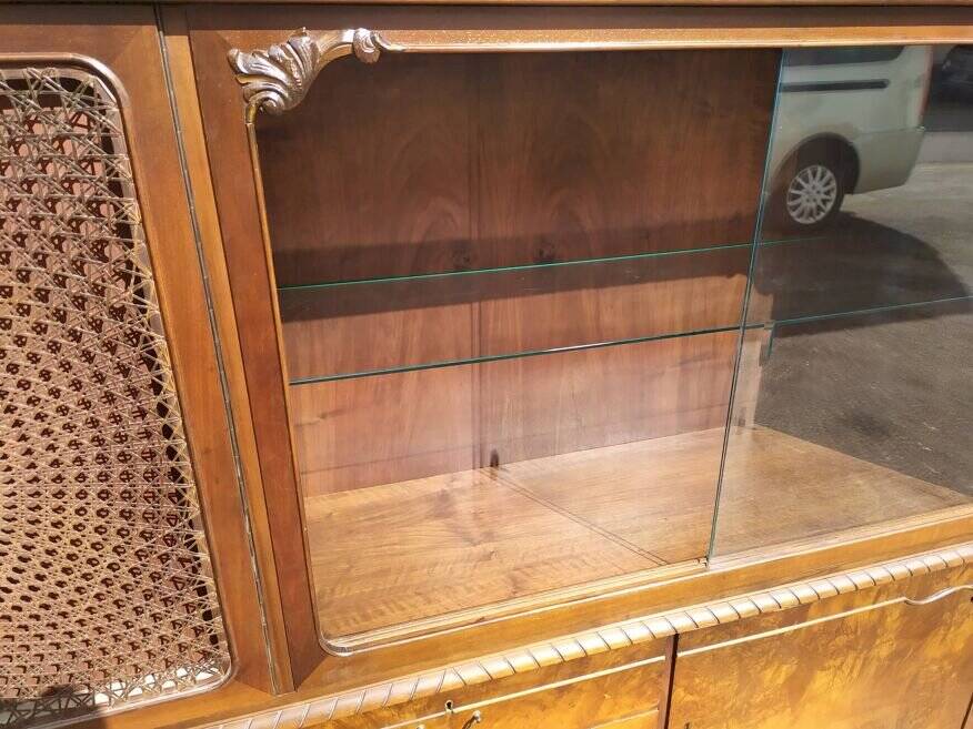 Louis XV Sideboard - Canework - Display Case - 4 Drawers - Wood