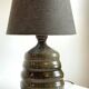 Vintage handmade stoneware geometric lamp