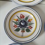 6 earthenware plates from the East - vintage 1960s