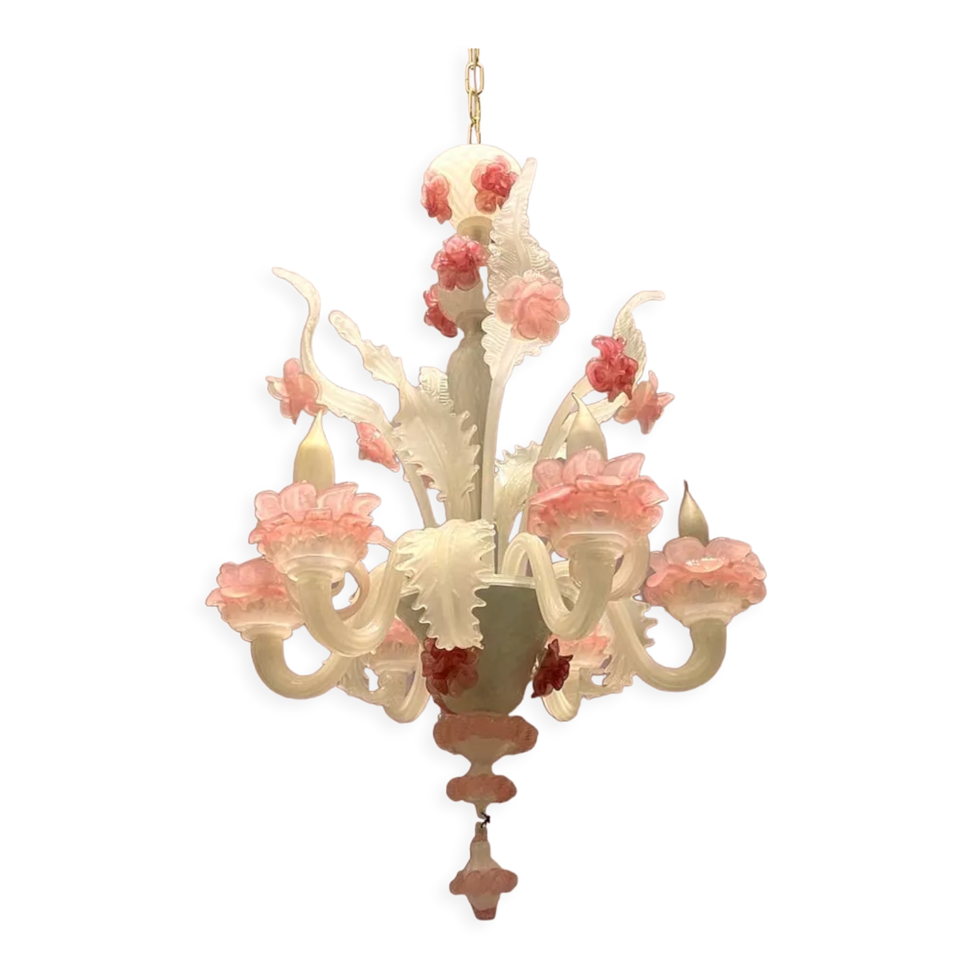 Venetian Murano glass flower chandelier, 1960s
