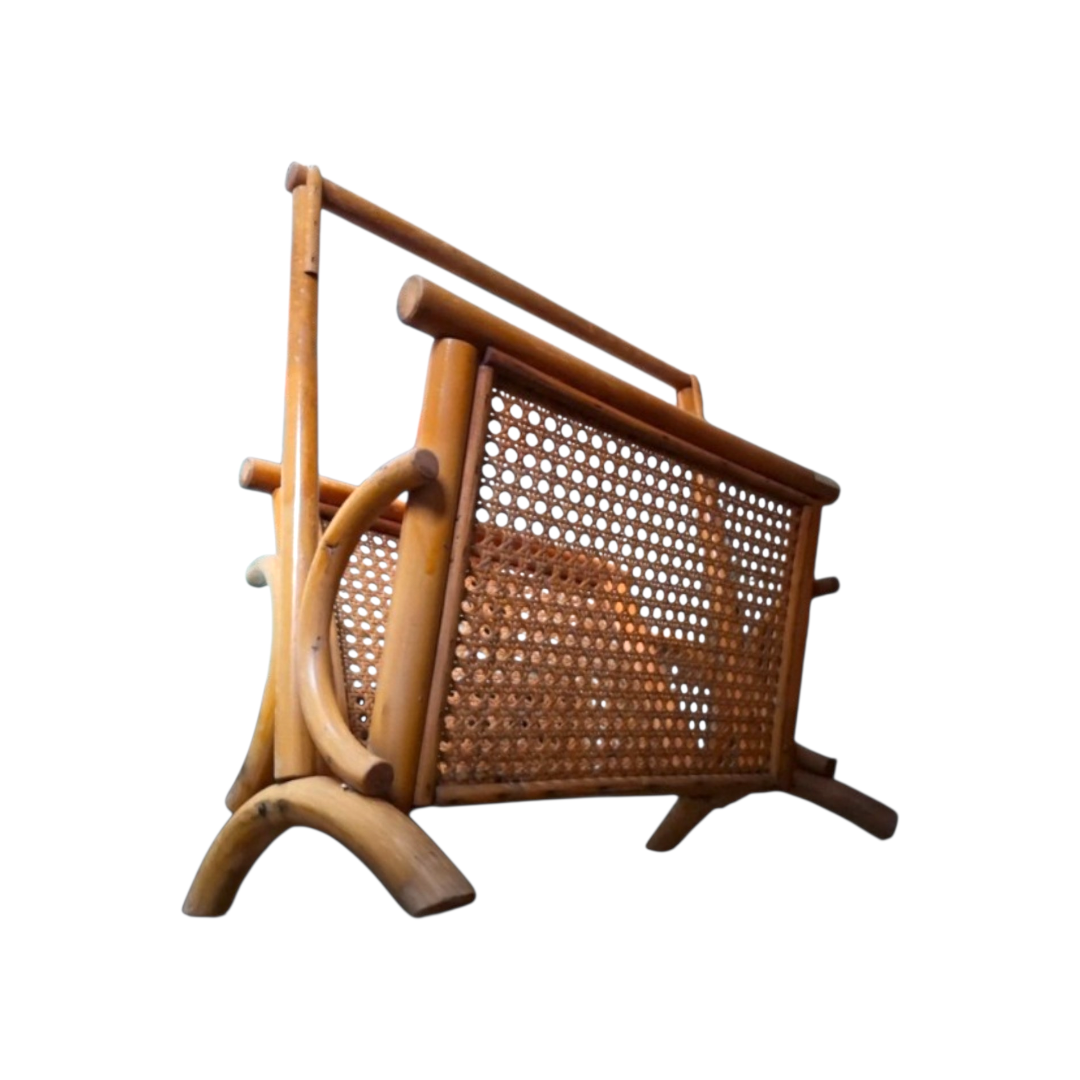 Rattan magazine rack