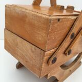 Wooden sewing cart