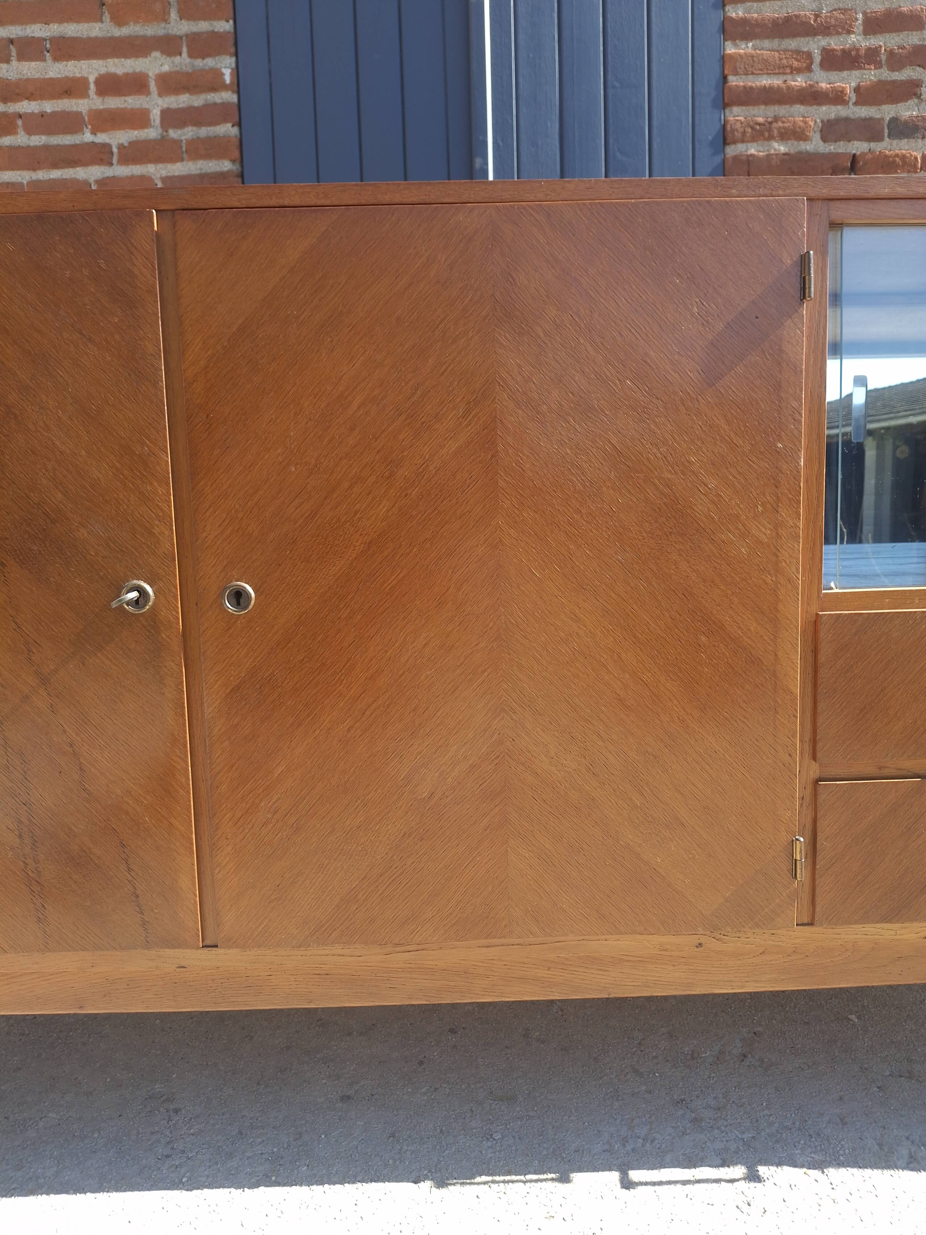 Vintage 50s/60s wooden enfilade – Scandinavian style – bar display cabinet