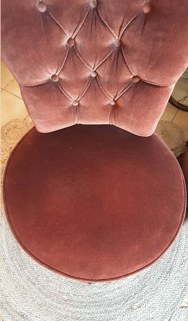 Pair of velvet toad chairs