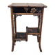 Antique Victorian Bamboo Side Table With Chinoiserie Lacquer Finish, late 1