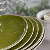 6 glazed ceramic dessert plates